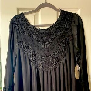 Black dress with lace embellishments